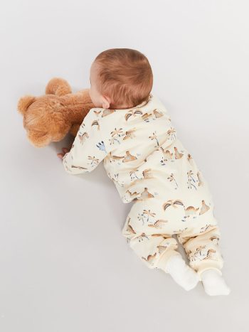 LCW Baby Ecru 1 Tog Printed Baby Boy Sleep Suit