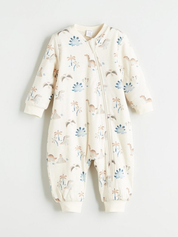LCW Baby Ecru 1 Tog Printed Baby Boy Sleep Suit