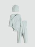 LCW Baby Green Long Sleeve Basic Boys' 3-Piece Set