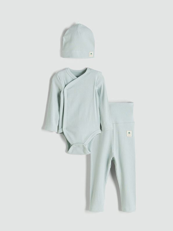 LCW Baby Green Long Sleeve Basic Boys' 3-Piece Set
