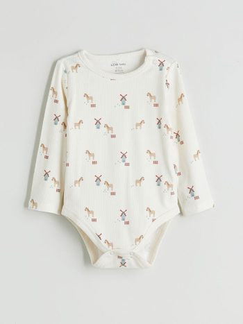 LCW Baby Cream Round Neck Boys' Outfit