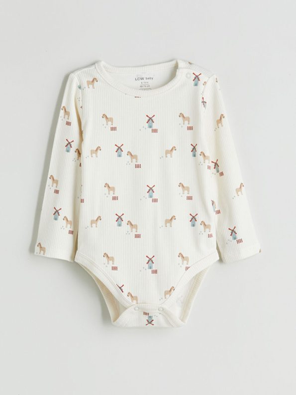 LCW Baby Cream Round Neck Boys' Outfit