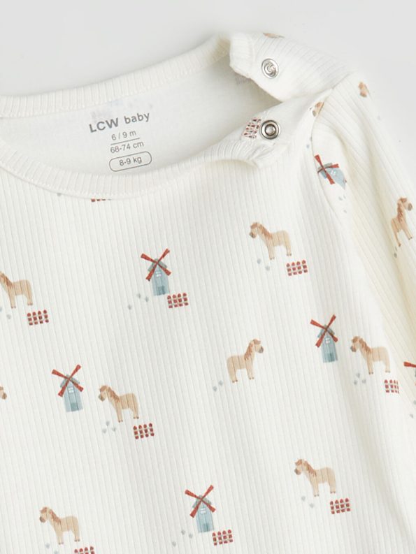 LCW Baby Cream Round Neck Boys' Outfit