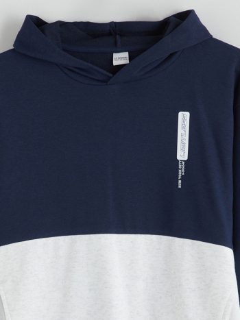 LCW Kids Navy Blue Hooded Sweatshirt for Boys