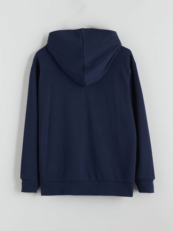 LCW Kids Navy Blue Hooded Sweatshirt for Boys
