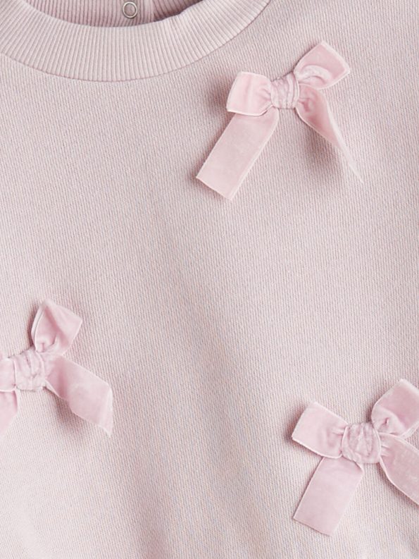 LC WAIKIKI Pink Bow Girls' Baby Sweatshirt and Leggings Set