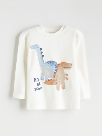 Beige Crew Neck Baby Boy Pajama Set