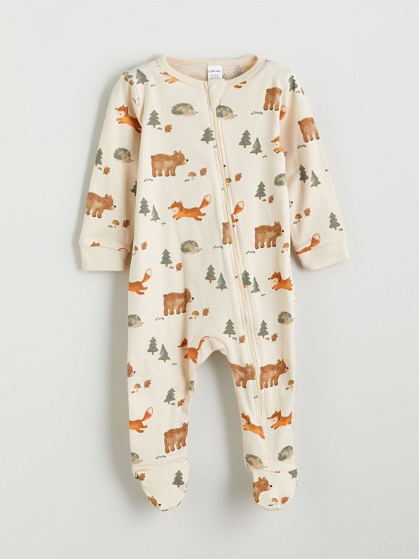 LCW Baby Cream Crew Neck Boys' Baby Bodysuit Set