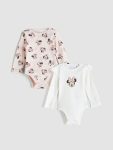 Long Sleeve Bodysuit 2 Pice for Baby Girls