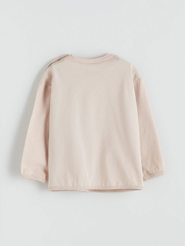 LC WAIKIKI Beige Crew Neck Baby Boy Sweatshirt and Sweatpants Set