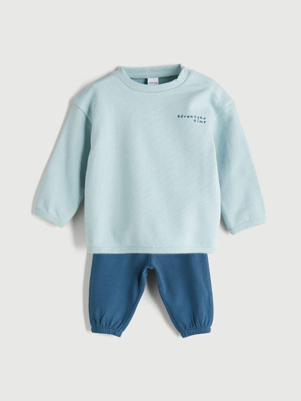 LC WAIKIKI Green Boys' Baby Sweatshirt and Pants Set