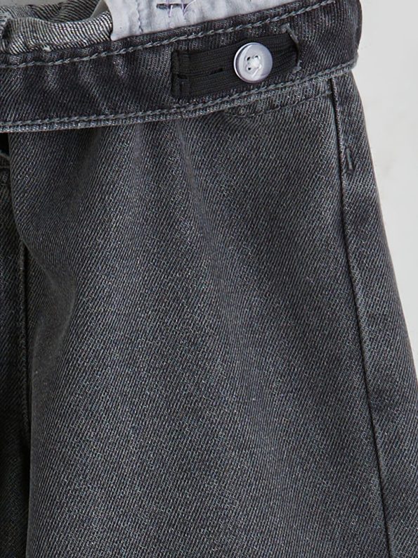LCW Kids Dark Gray Wide-Leg Kuromi Printed Girls' Jeans