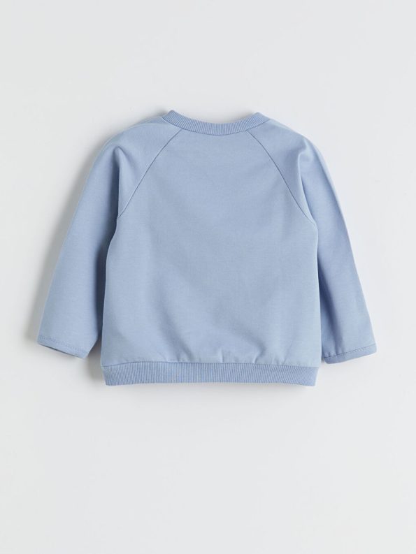 LCW Baby Blue Crew Neck Sweatshirt and Pants Set for Boys