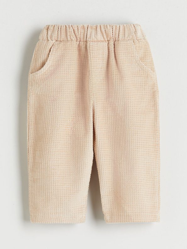 LCW Baby Beige Textured Baby Boys Pants