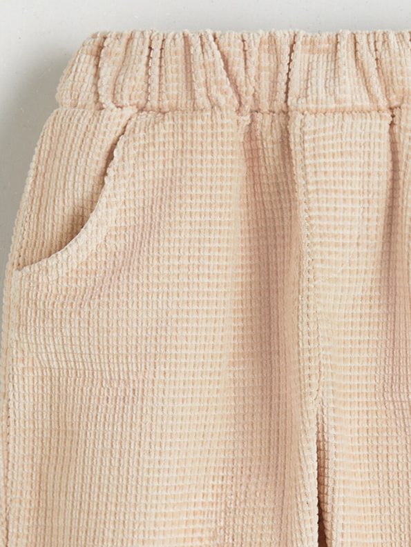 LCW Baby Beige Textured Baby Boys Pants