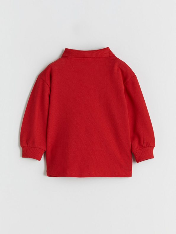LCW Baby Red Polo Collar Baby Boy T-Shirt and Pants Set