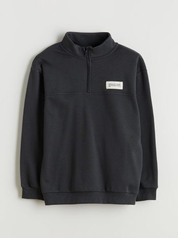 LCW Kids Anthracite High Neck Boys Sweatshirt