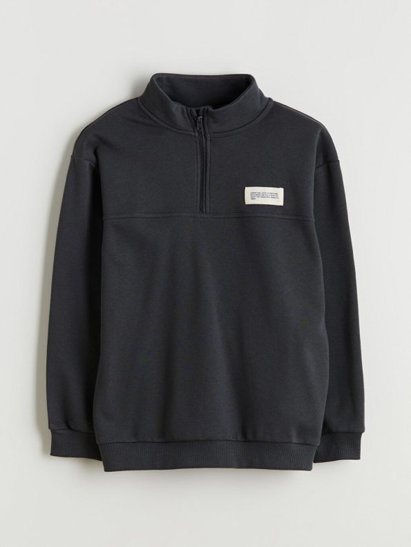 LCW Kids Anthracite High Neck Boys Sweatshirt