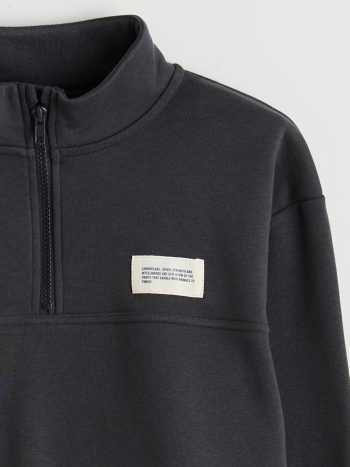 LCW Kids Anthracite High Neck Boys Sweatshirt