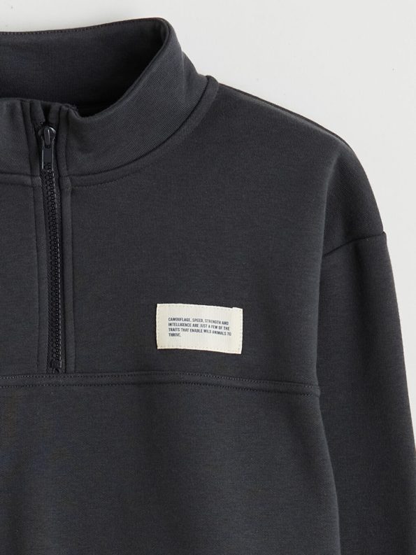 LCW Kids Anthracite High Neck Boys Sweatshirt