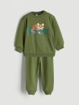 LCW ECO Printed Boys' Baby Sweatshirt and Jogger Set