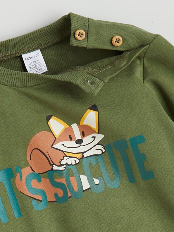 LCW ECO Printed Boys' Baby Sweatshirt and Jogger Set