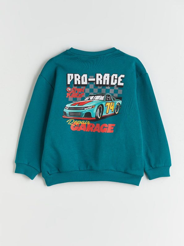 LCW Kids Green Printed Boys Sweatshirt and Jogger Set