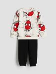LCW Kids Beige Spider-Man Printed Boys Sweatshirt and Jogger Set