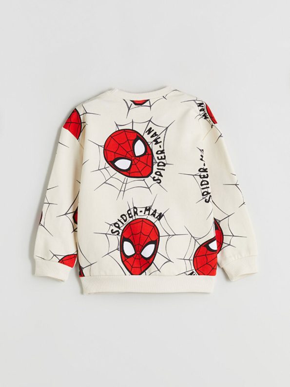 LCW Kids Beige Spider-Man Printed Boys Sweatshirt and Jogger Set