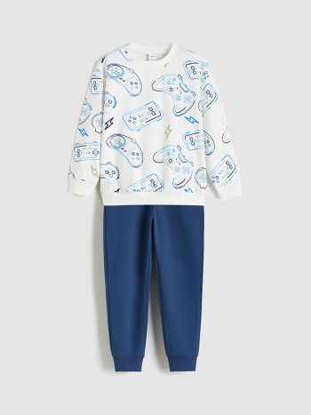 LCW Kids Printed Boys' Sweatshirt and Jogger Set