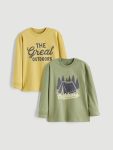 LCW Kids Yellow Long Sleeve Boys T-Shirt Set