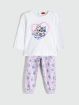 LCW Kids White Lilo & Stitch Printed Girls Pajama Set