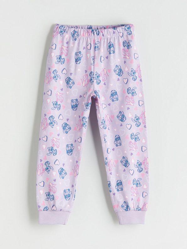 LCW Kids White Lilo & Stitch Printed Girls Pajama Set
