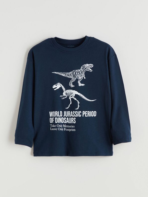 LCW Kids Navy Blue Long Sleeve Boy's T-Shirt 2-Pack