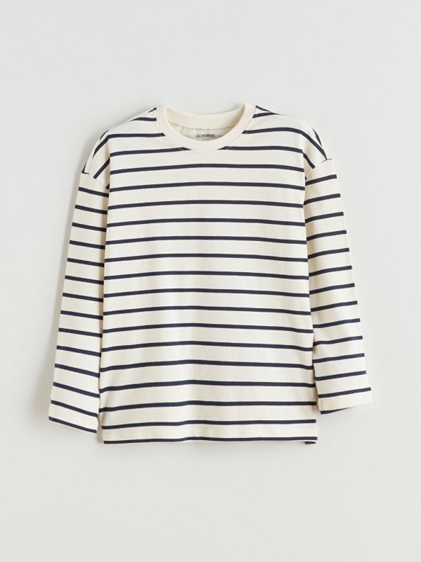 LCW Kids Navy Blue Long Sleeve Boy's T-Shirt 2-Pack