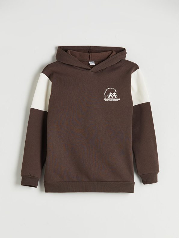 LCW Kids Brown Hooded Boys Sweatshirt Set