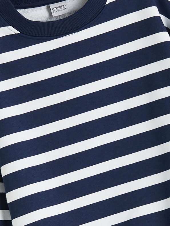 LCW Kids Navy Blue Printed Girls Sweatshirt Set