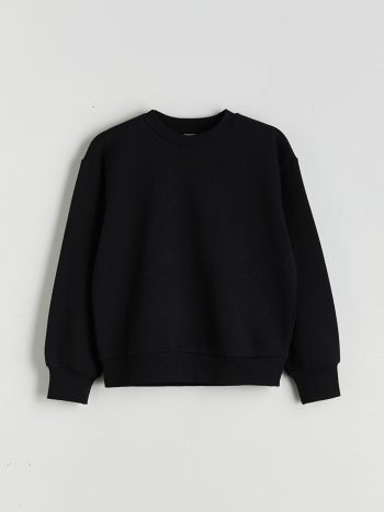 LCW Kids Black Crew Neck Girls Sweatshirt