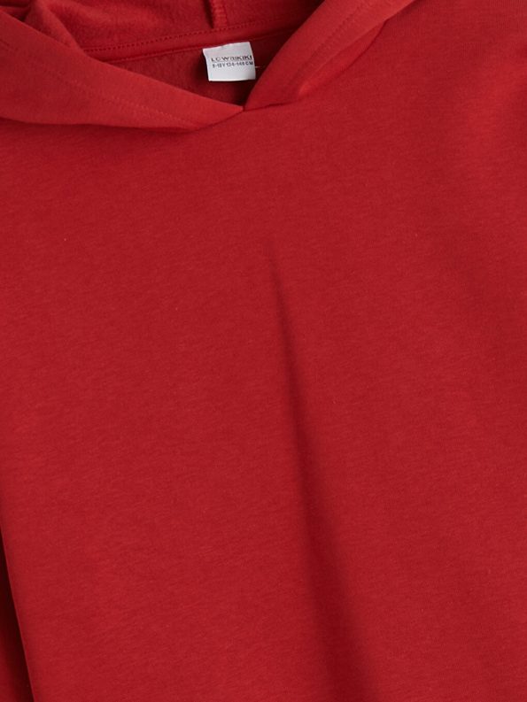 LCW Kids Red Hooded Girls Sweatshirt