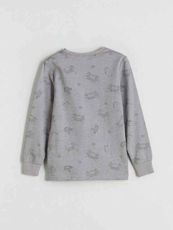 LCW Kids Gray Crew Neck Playstation Printed Boys Pajama Set