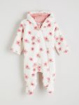 LCW babyEcru Hooded Long Sleeve Baby Girl Plush Jumpsuit