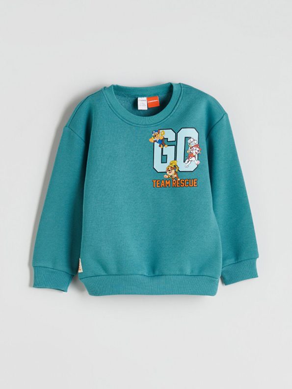 LCW Kids Turquoise Paw Print Boys Sweatshirt and Jogger Set