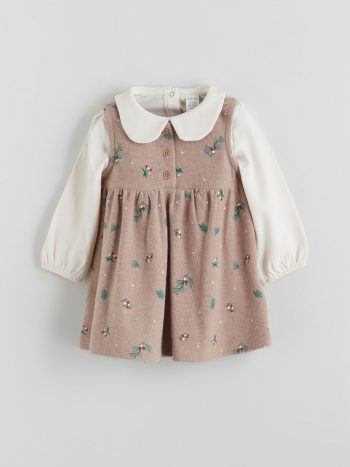 Embroidered Long Sleeve Baby Girl Dress