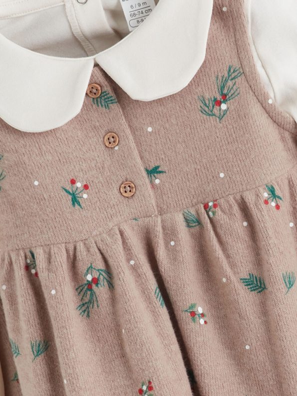 Embroidered Long Sleeve Baby Girl Dress