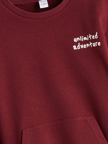 LCW ECO Burgundy Crew Neck Boys Sweatshirt