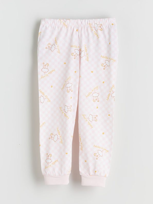 LCW Kids Beige Hello Kitty Printed Girls' Pajama Set