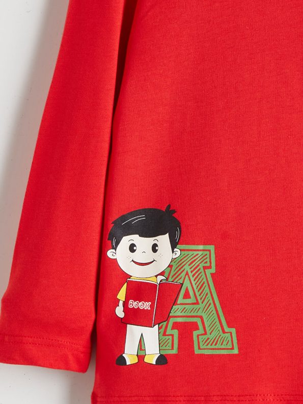LCW Eco Red Printed Boys T-Shirt