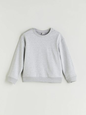 LCW Eco Grey Crew Neck Basic Girls Sweatshirt