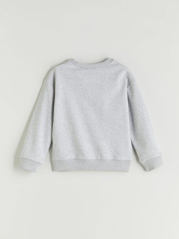LCW Eco Grey Crew Neck Basic Girls Sweatshirt