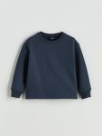 Navy Blue Crew Neck Girls' Sweatshirt